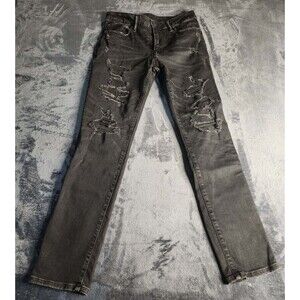 American Eagle Men's Jeans Black Sz 29x30 Next Level Flex Skinny Distressed